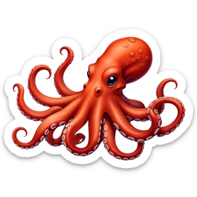 Tentacle red octopus sticker