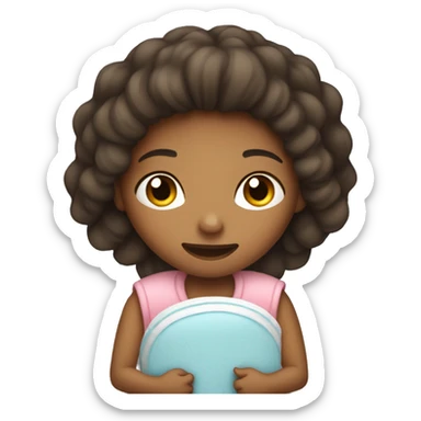 girl on holding heating pad  sticker