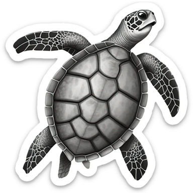 Sketch sea turtle sticker