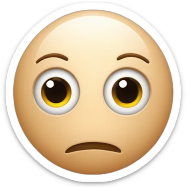 3d sphere with a cartoon romantic skin texture with big thoughtful eyes sticker