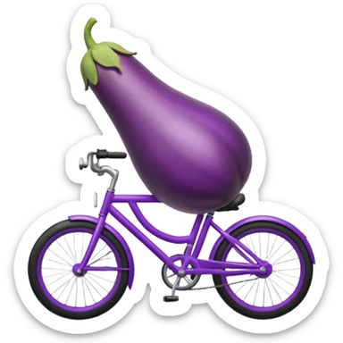 A eggplant riding a bicycle sticker