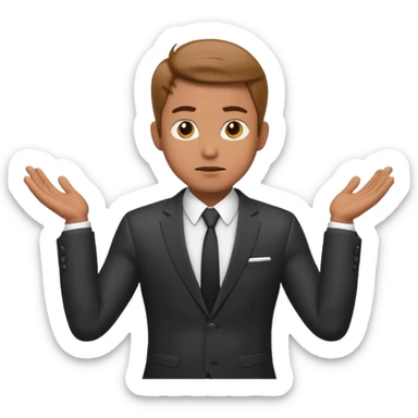 cool confused business men person shrug pose sticker