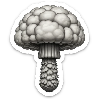 atomic bomb muschroom cloud in the shape of the letter T sticker