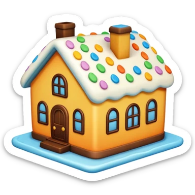 a house shaped cake sticker