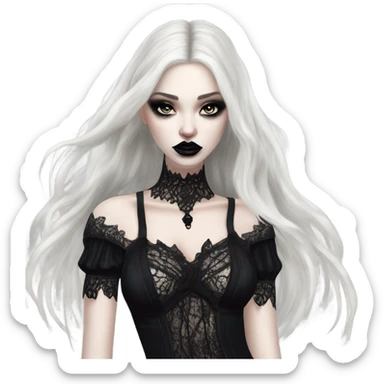 Hyper Realistic Goth victoria secret model vampire  sticker