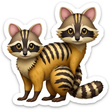 Civet-Genet-Numbat-Ocelot-Tanuki-Ocicat-hybrid-fusion, full body sticker