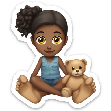 Girl with teddy bear soles sticker