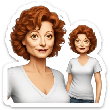 actor susan sarandon cartoon wearing tee sticker