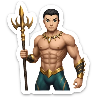 Namor from Black Panther 2, holding trident sticker