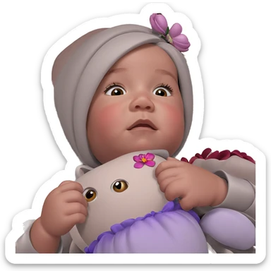 flower girl with bug companion sticker