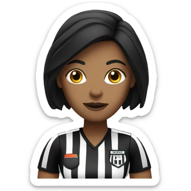 white female referee with black hair sticker