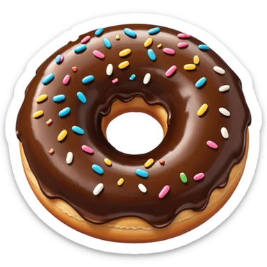 Donut with chocolate  sticker