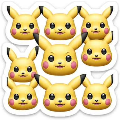 tạo cho tôi emoji khuôn mặt AI hơi hướng về biểu cảm của nhân vật pikachu sticker