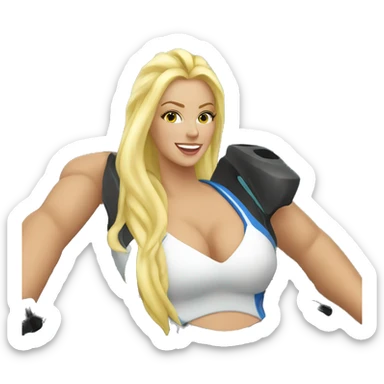 Blonde woman on jet ski at lake sticker