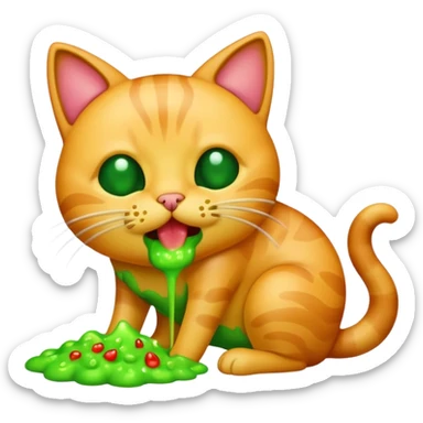 an emoji that vomits. But it's a cat that vomits sticker