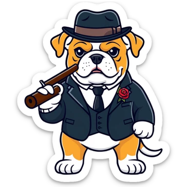 Dog as a gangster sticker