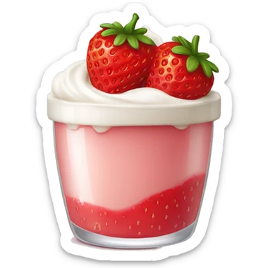 Fresas con crema blanca en un vaso 🥛 sticker
