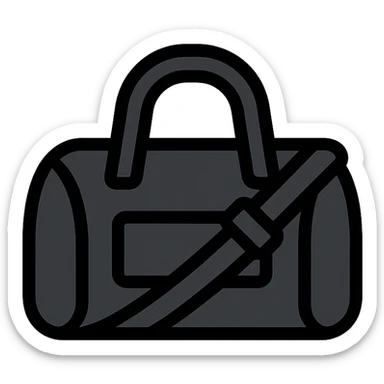 all black duffle bag with black strap sticker