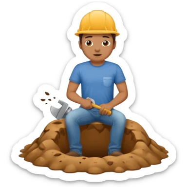 digging a hole to poop in sticker