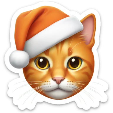 Orange kitty wearing a Santa hat sticker