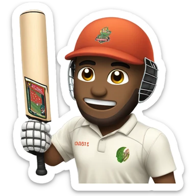 A cricket player holding bat  sticker