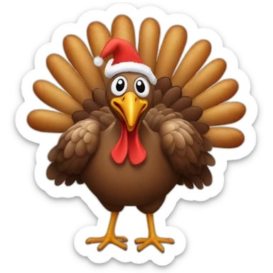 Crazy Christmas turkey  sticker