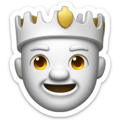 White Clash royal King laugh sticker