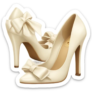 Cream Heels with bow sticker