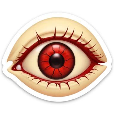 bloodshot eyes, realistic red veins, wide open, yellowish sclera sticker