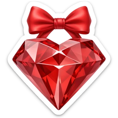  red bow shaped 56-carat diamond sticker