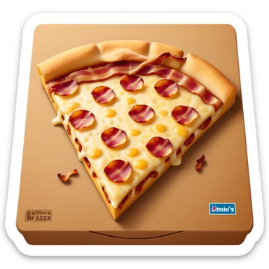 Dominos Pizza Box with Cheese Pizza with bacon  sticker