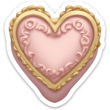 Pale pink Rococo heart box sticker
