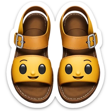 sandal bottom with thick sole, emoji style sticker