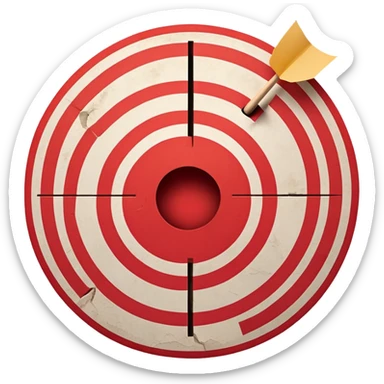 A target or bullseye with a painful face, representing a business pain point sticker