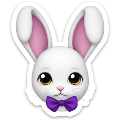 Female purple rabbit with a black bow sticker
