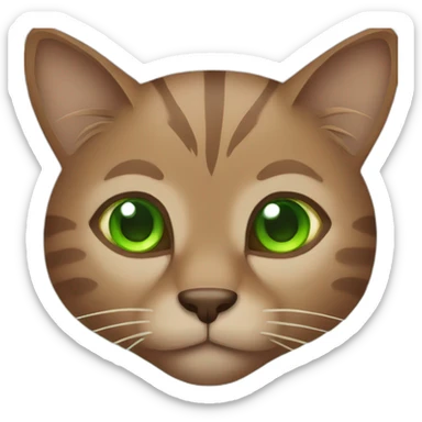 Brown cat with greeneyes sticker