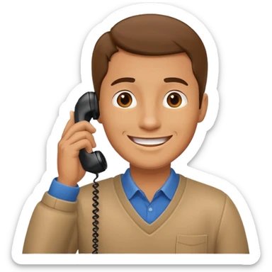 man talking on the phone sticker