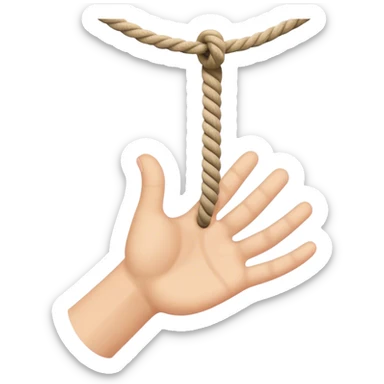 hand letting go a rope fall sticker