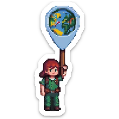 character with location map marker sticker