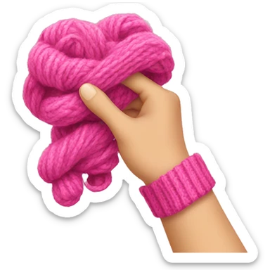 knitting hand with pinkie raised sticker