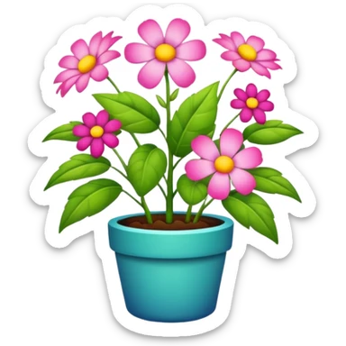 Plantas con flores casi realistas sticker