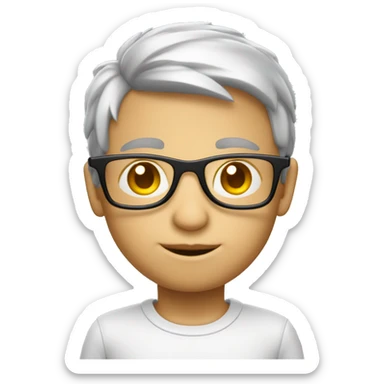 Un petit homme pale avec des lunettes en aluminium sticker