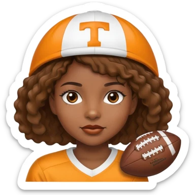Black girl with short wavy hair and a Tennessee football hat sticker
