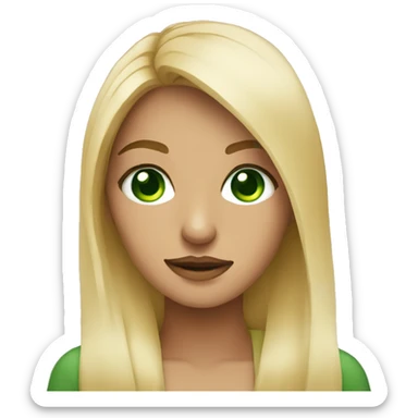 green eye girl with blonde hai shrugi sticker