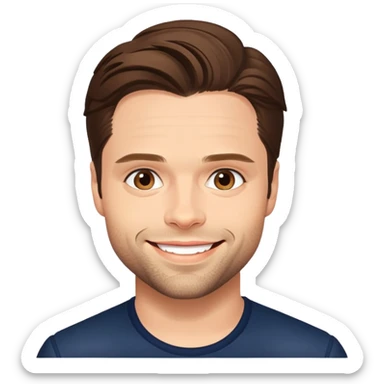 face of Sebastian Stan, smiling sticker