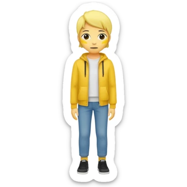Star with a human full body yellow skin sticker
