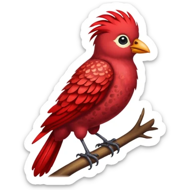 red feathered bird sticker