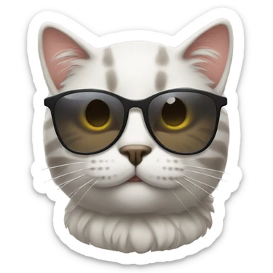 Cat with sunglasses sticker