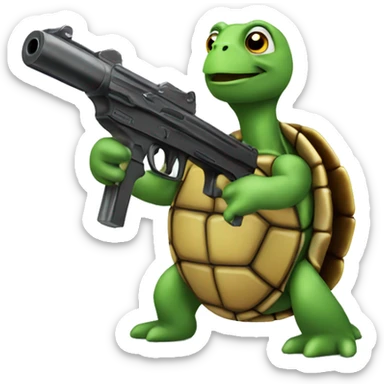 Turtle with gun sticker