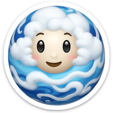 sphere globe planet, surface covered with cloud and gas sticker